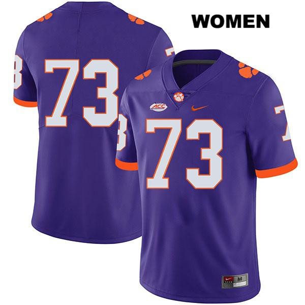 Women's Clemson Tigers #73 Tremayne Anchrum Stitched Purple Legend Authentic Nike No Name NCAA College Football Jersey VXE4746MQ